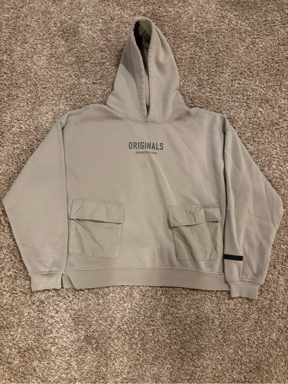Brooklyn Cloth Men's Crewneck Hoodie in Light Taupe